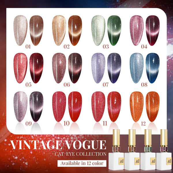 LDS VV CE - Set 12 Colors - Vintage Vogue Cat Eye Gel Polish Collection