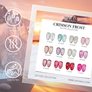 LAVIS Cat Eyes CE12 - 08 (Ver2) - Gel Polish 0.5 oz - Crimson Frost Collection