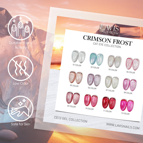LAVIS Cat Eyes CE12 - 05 (Ver2) - Gel Polish 0.5 oz -  Crimson Frost Collection