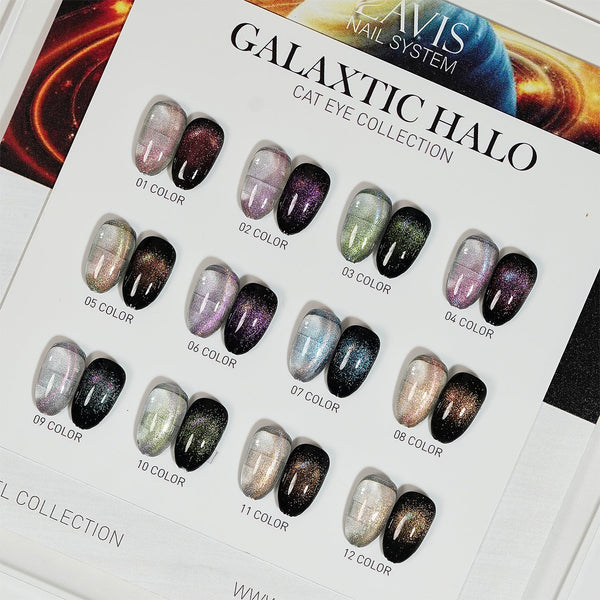 LAVIS Cat Eyes CE18 - Set 12 - Gel Polish 0.5 oz - Galaxtic Halo Collection