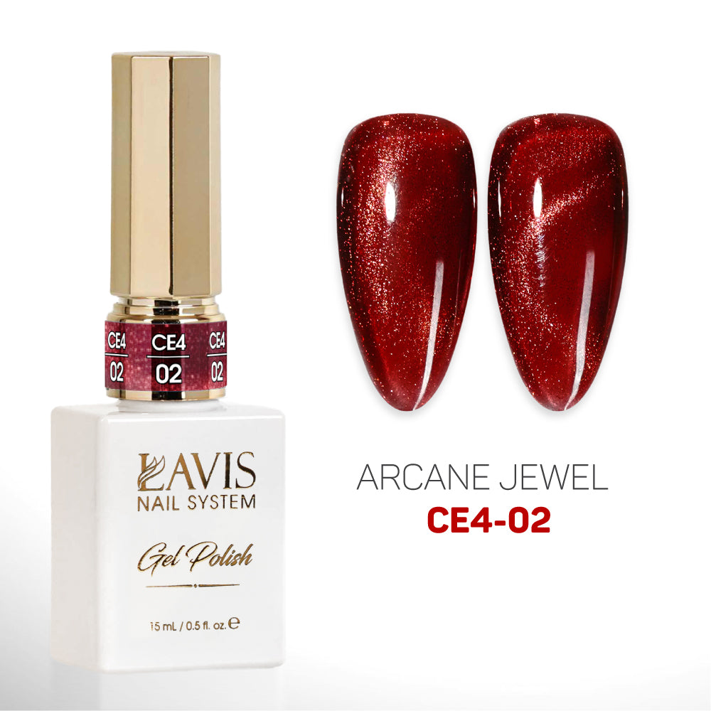 LAVIS Cat Eye - 02 Crimson Glow - Gel Polish 0.5 oz - Velvet Glow Collection