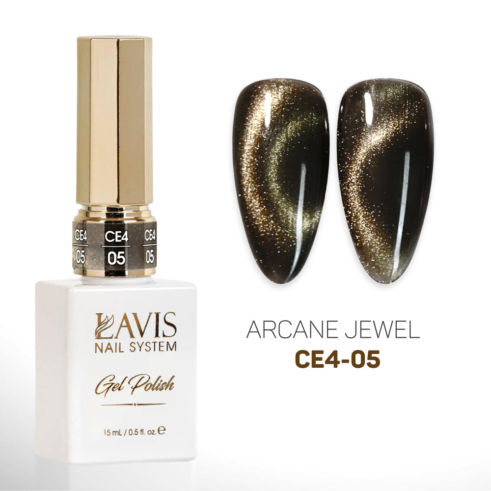 LAVIS Cat Eye - 05 Champagne Olive - Gel Polish 0.5 oz - Velvet Glow Collection