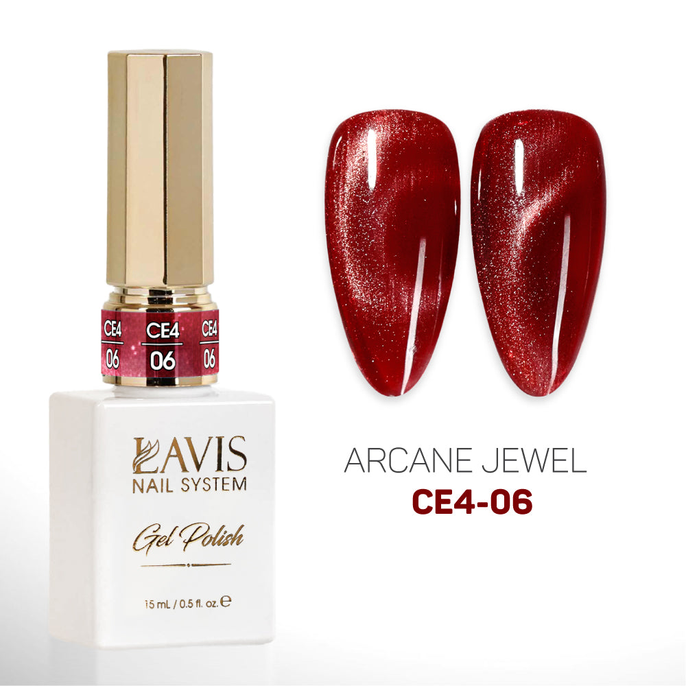 LAVIS Cat Eye - 06 Celebration Red - Gel Polish 0.5 oz - Velvet Glow Collection