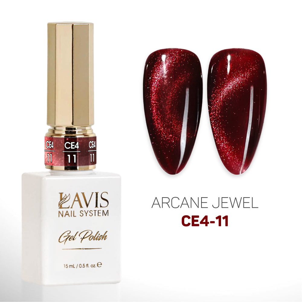 LAVIS Cat Eye - 11 Midnight Wine - Gel Polish 0.5 oz - Velvet Glow Collection