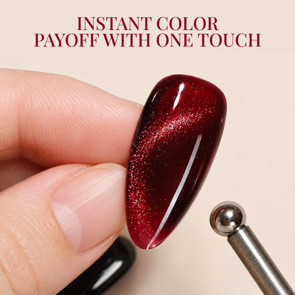 LAVIS Cat Eye Set 12 Colors Gel Polish 0.5 oz Velvet Glow Collection + FREE Magnet Stick + FREE Sample Color Chart