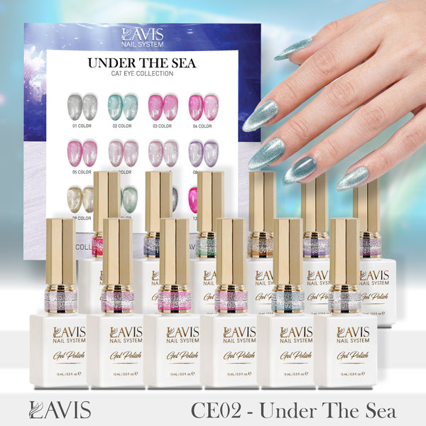 LAVIS 9D Cat Eyes CE2 - Gel Polish 0.5 oz - Under The Sea Collection