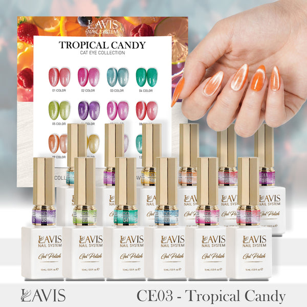 LAVIS 9D Cat Eyes CE3 - Gel Polish 0.5 oz - Tropical Candy Collection