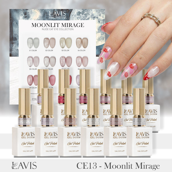 LAVIS 9D Cat Eyes CE13 (Ver2) - Set 12 - Gel Polish 0.5 oz - Moonlit Mirage Collection