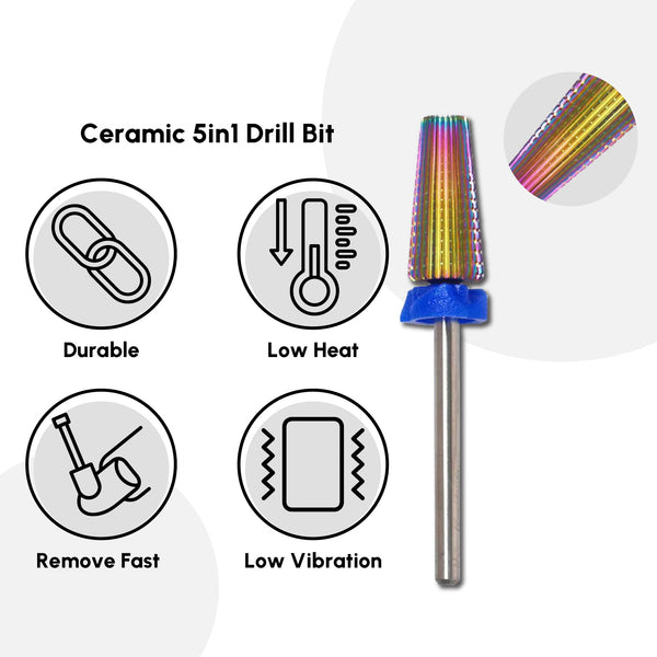 Carbide 5in1 Drill Bit Multicolor