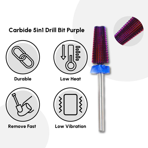 Carbide 5in1 Drill Bit Purple