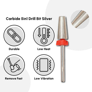 Carbide 5in1 Drill Bit Silver