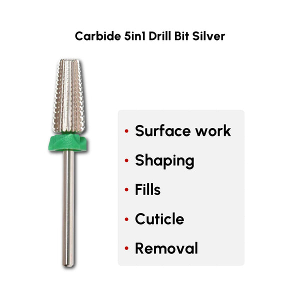 Carbide 5in1 Drill Bit Silver