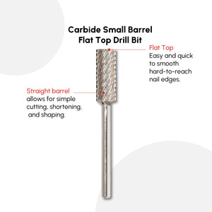 Carbide Small Barrel Flat Top Drill Bit