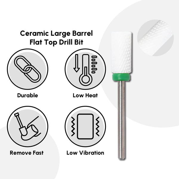 Ceramic Large Barrel Flat Top Drill Bit