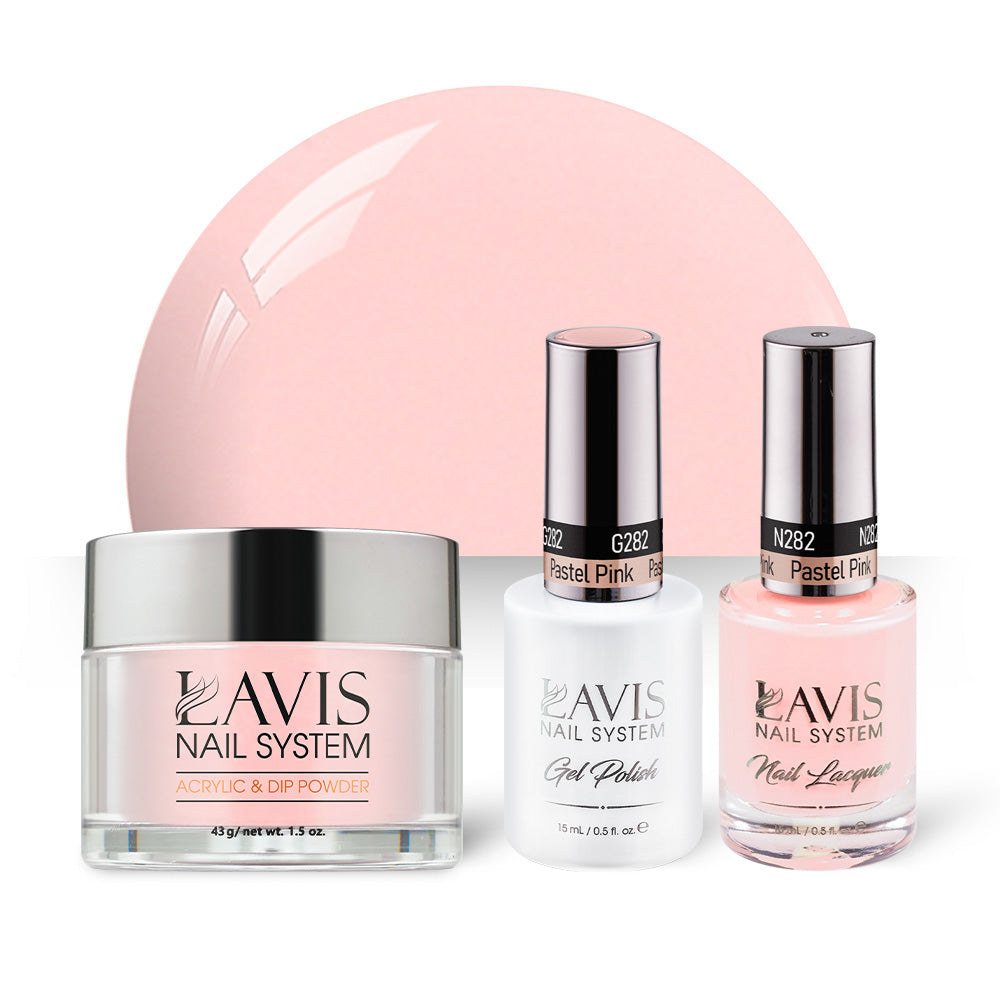 LAVIS 3 in 1 - 282 Pastel Pink - Acrylic & Dip Powder, Gel & Lacquer