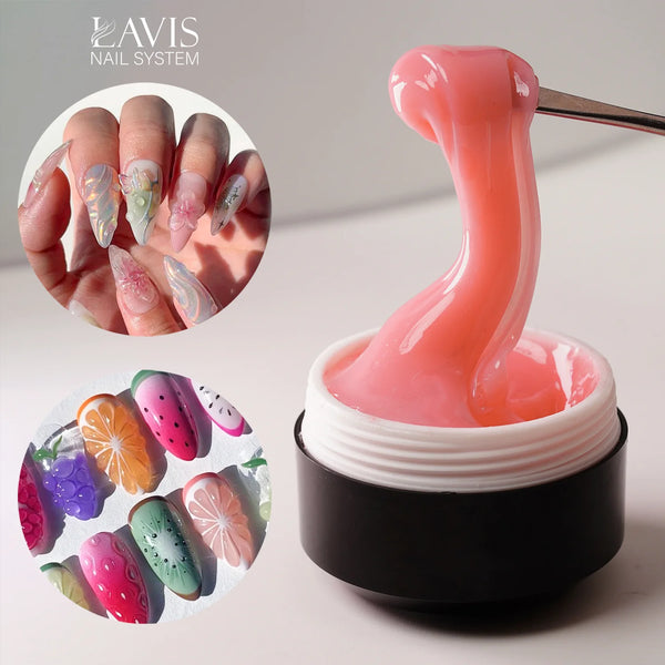 LAVIS J08 - Builder Gel In The Jar 15g - Nude Pink