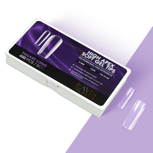 LAVIS Square Long - 10 Sizes Clear - Soft Gel Tips