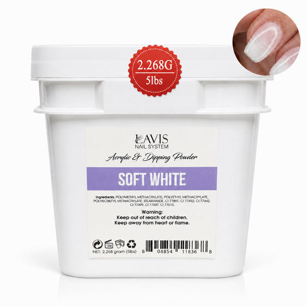 Lavis Acrylic & Dipping Powder - Soft White - 80oz (5lbs)