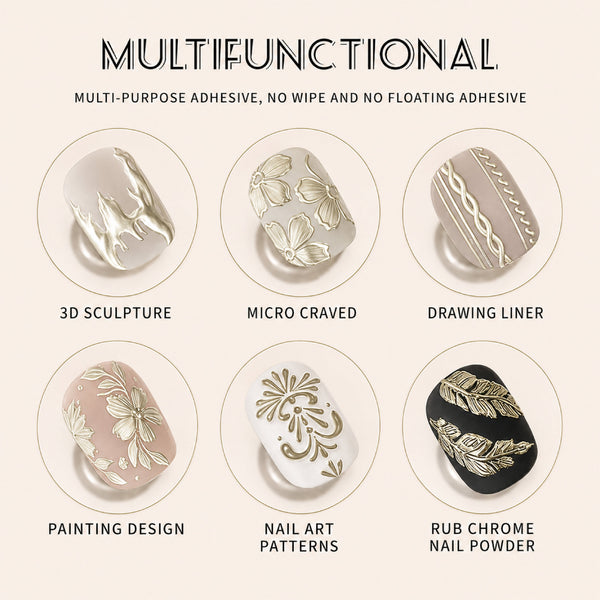 Emboss Gel Polish Nail Art - Gold - 15g