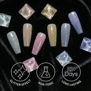 LDS Glitter Set 12 Colors - Gel Polish 0.5 oz - Diamond Reflective Collection