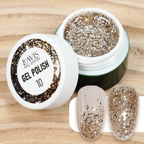LAVIS Nail Art Glitter - Gel Polish 10