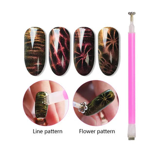  Flower and Stripe Effect Double Sided Magnet by OTHER sold by DTK Nail Supply
