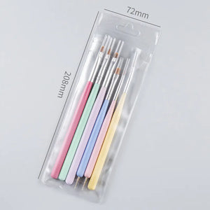 6pcs Nail Art Brushes Set Gel Polish