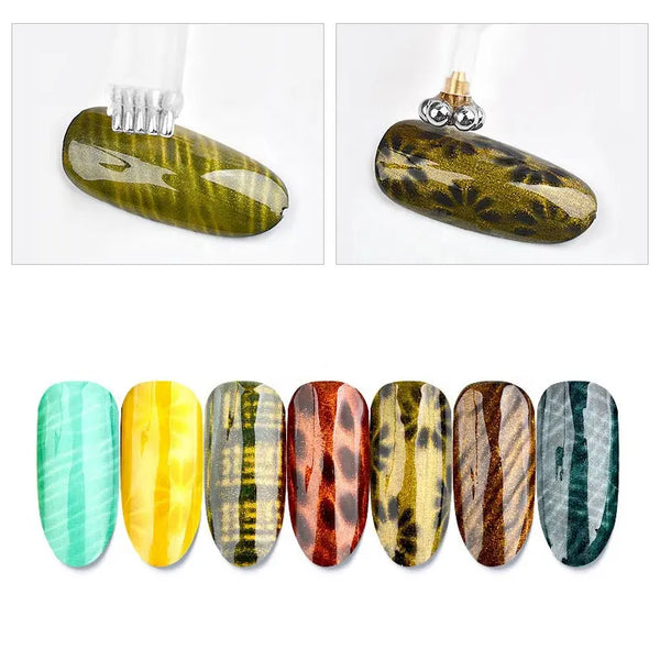  Flower and Stripe Effect Double Sided Magnet by OTHER sold by DTK Nail Supply