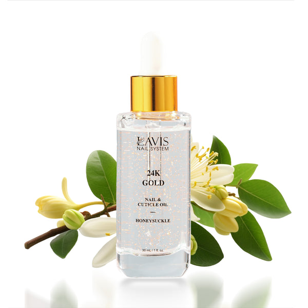 Lavis 24K Gold Nail & Cuticle Oil - Honeysuckle - 30mL