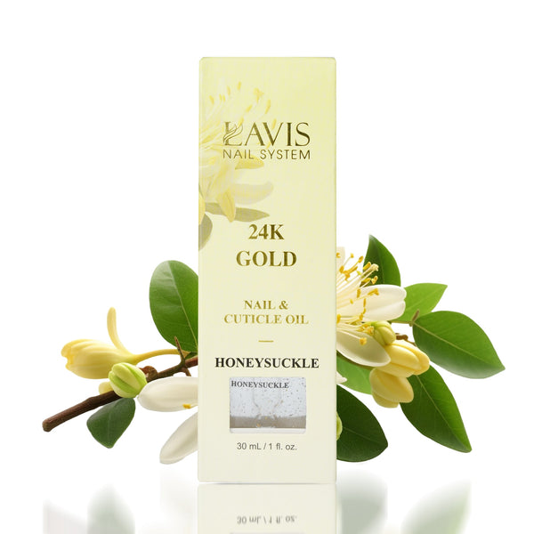 Lavis 24K Gold Nail & Cuticle Oil - Honeysuckle - 30mL