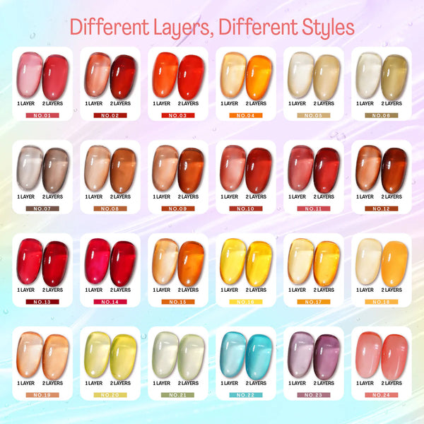 Jelly Gel Polish Colors - Lavis J04-01 - Popular Jelly Collection