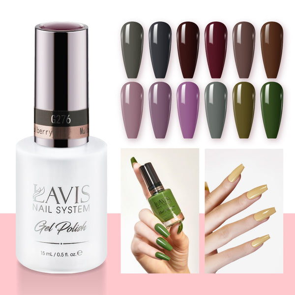Lavis Gel Nail Polish Duo - 215 Plum Colors - Merlot