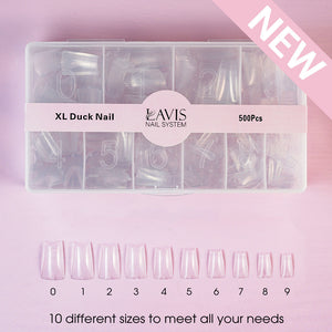  LAVIS - XL DUCK NAIL - Clear - 500 Pcs by LAVIS NAILS TOOL sold by DTK Nail Supply