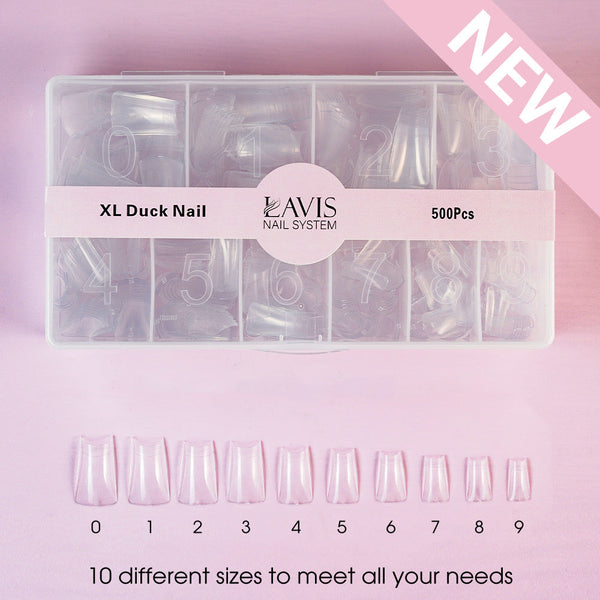  LAVIS - XL DUCK NAIL - Clear - 500 Pcs by LAVIS NAILS TOOL sold by DTK Nail Supply