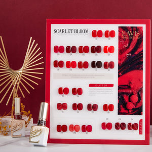 LAVIS C02 - Set 24 Color - Gel Polish 0.5 oz - Scarlet Bloom Collection