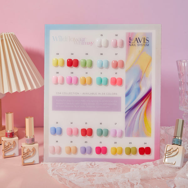LAVIS C04 - Set 24 Colors - Gel Polish 0.5 oz - Wildflower Whimsy Collection