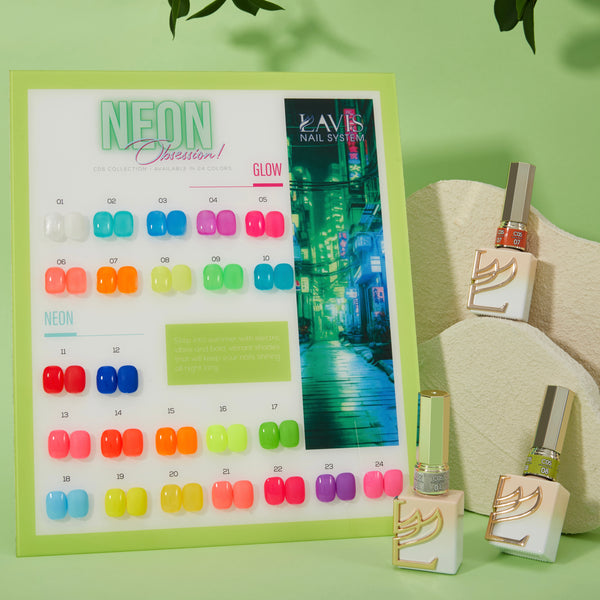 LAVIS C05 - Set 24 Colors - Gel Polish 0.5 oz - Neon Obsession Collection