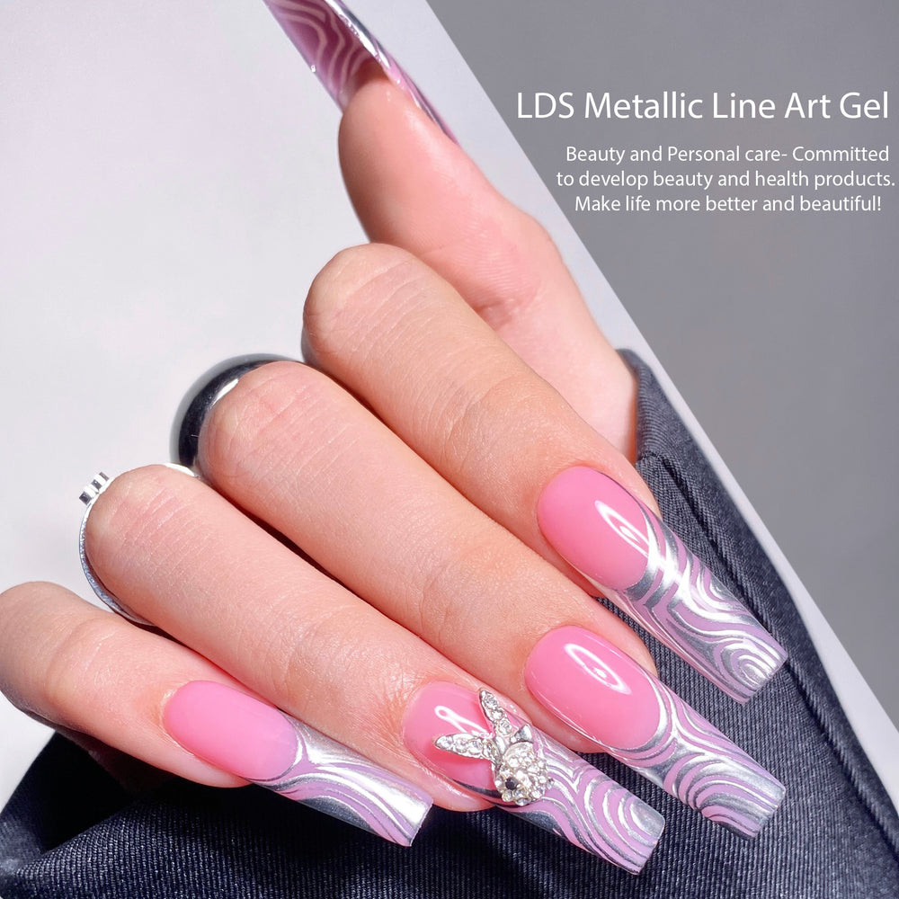 LDS Metallic Line Art Gel Chrome Silver UV/LED