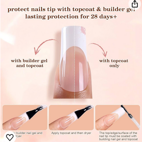 3-in-1 Coattips - French Nails Tips Full Cover Press on Nails - YS10