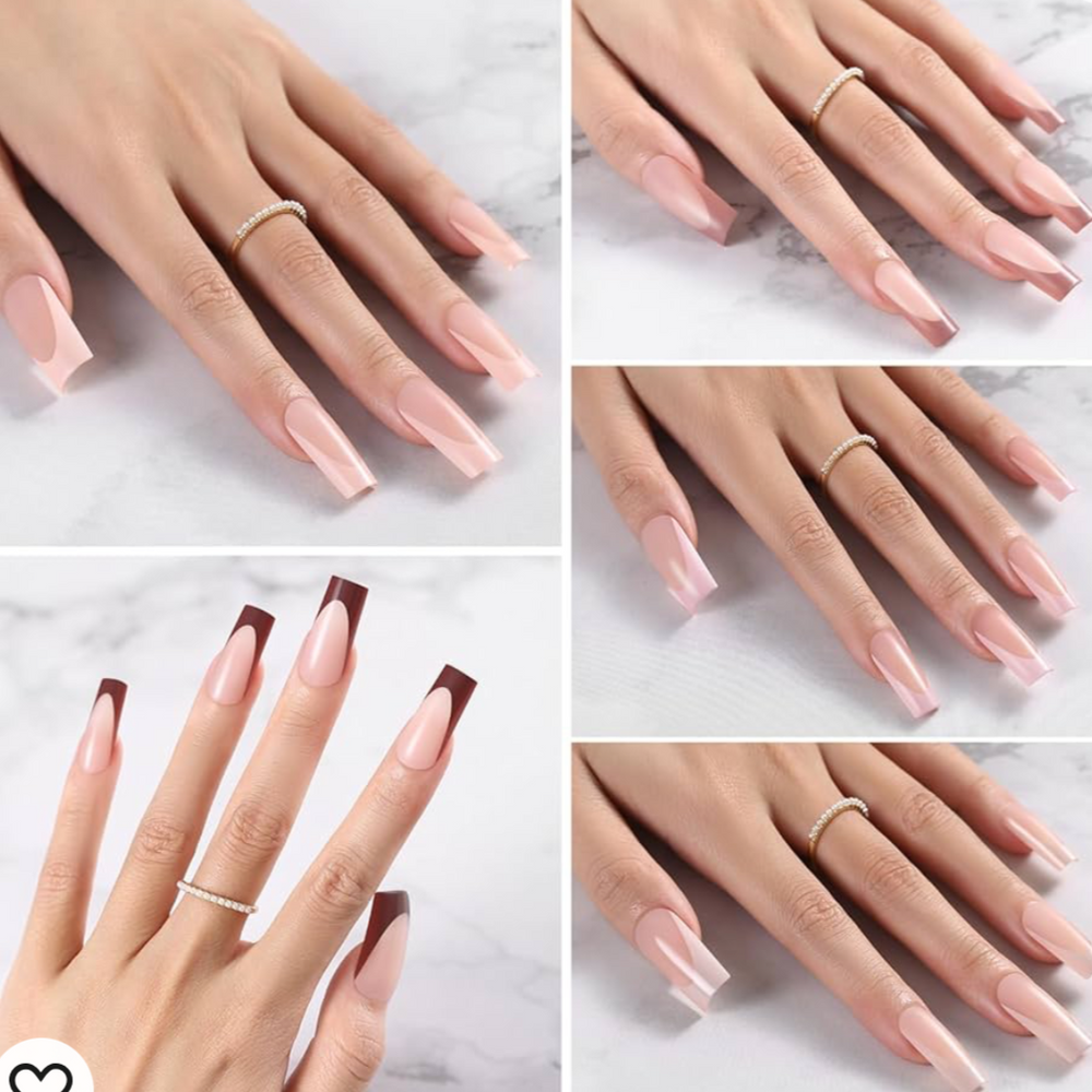 3-in-1 Coattips - French Nails Tips Full Cover Press on Nails - YS11