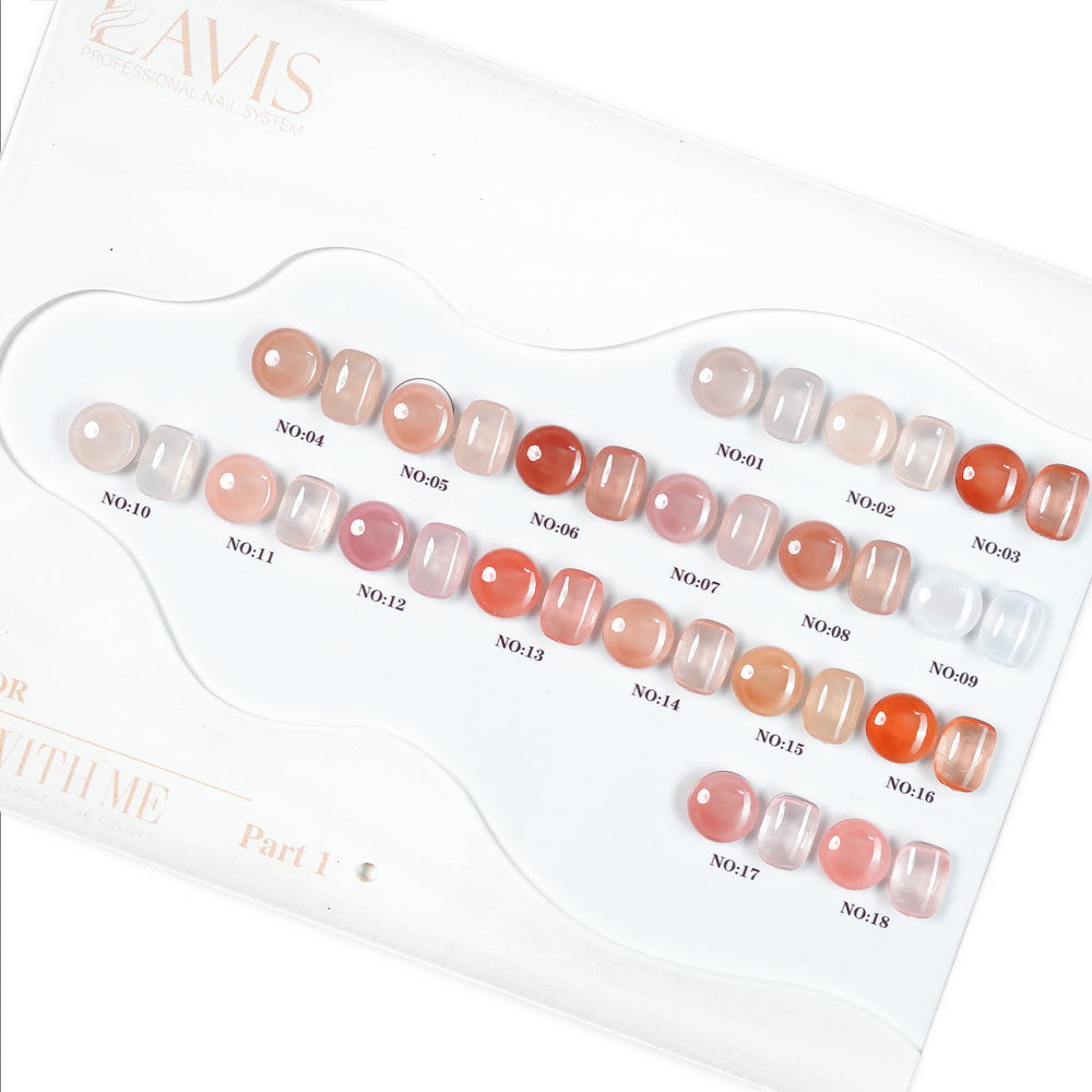 LAVIS J03 - Set 18 Colors Gel Polish 0.5oz - Bare With Me Collection Part 1