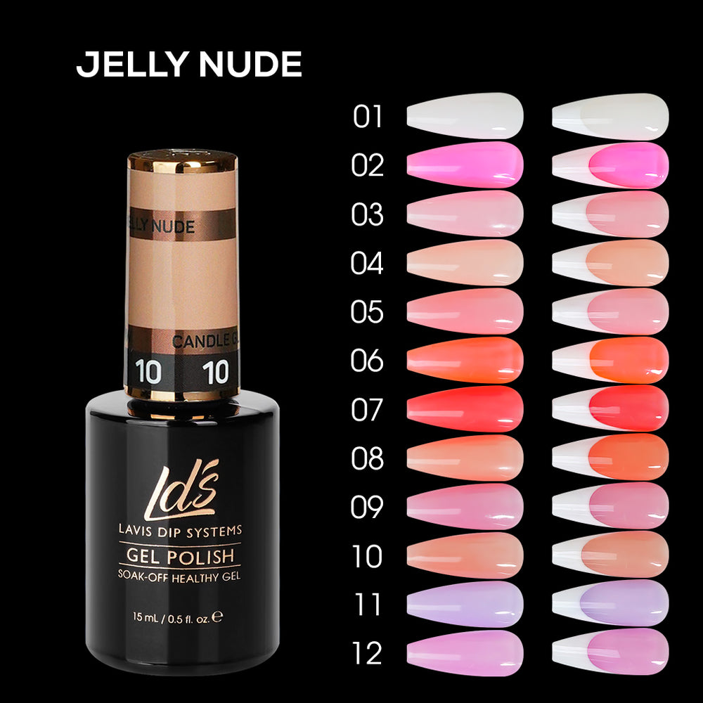 Jelly Gel Polish Colors - LDS Set 12 Colors - Nude Collection