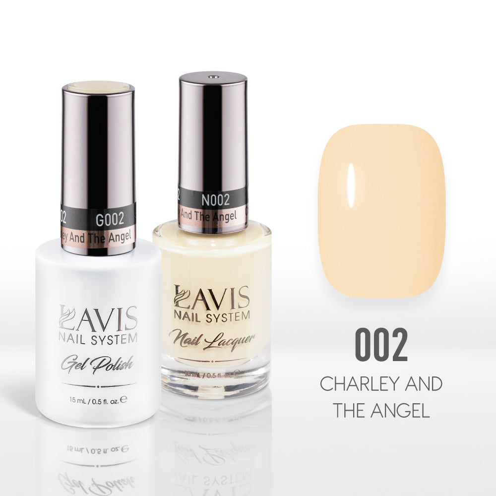 Lavis Gel Nail Polish Duo - 002  Yellow Colors - Charley And The Angel