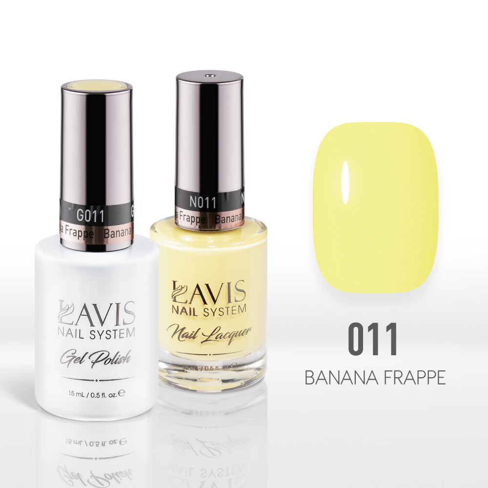 Lavis Gel Nail Polish Duo - 011 Yellow Colors - Banana Frappe