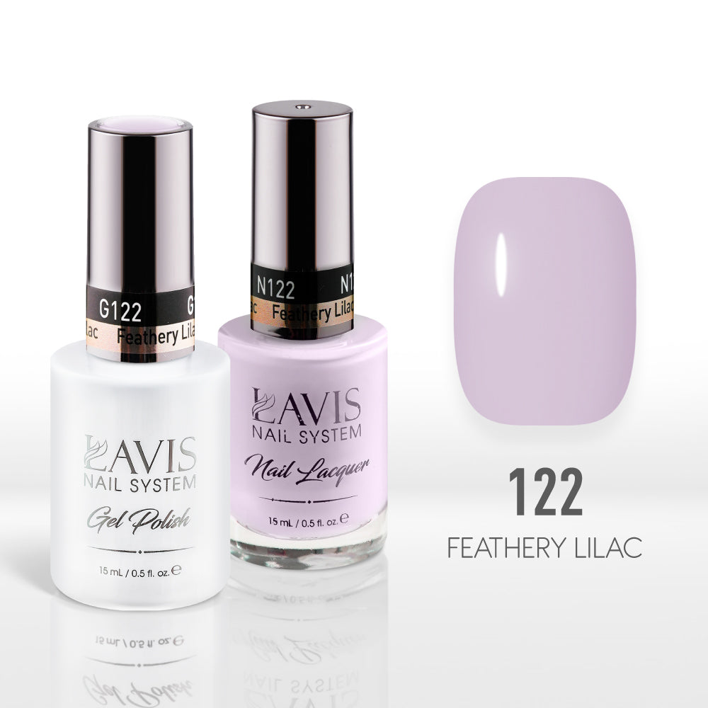 Lavis Gel Nail Polish Duo - 122 Violet Colors - Feathery Lilac