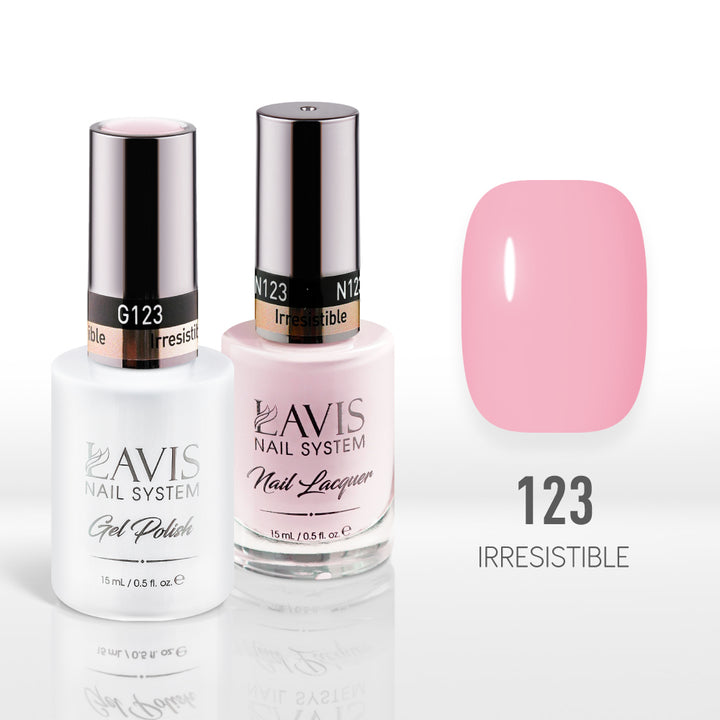 Lavis Gel Nail Polish Duo - 123 Pink Colors - Irresistible