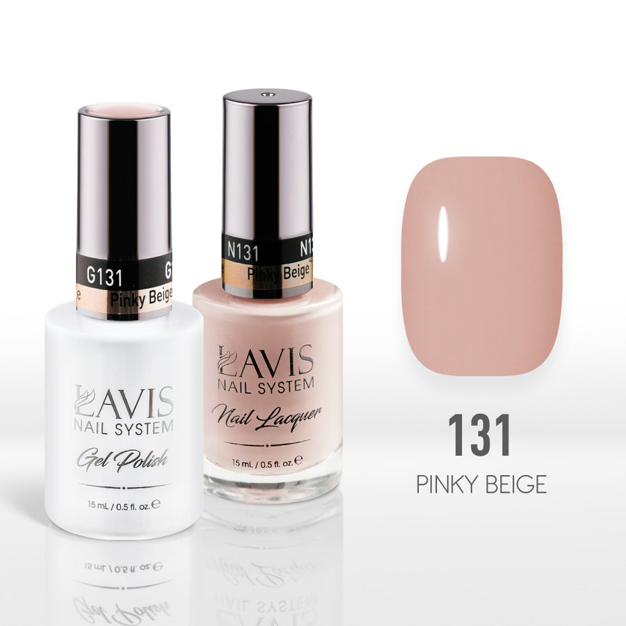 Lavis Gel Nail Polish Duo - 131 Nude Colors - Pinky Beige