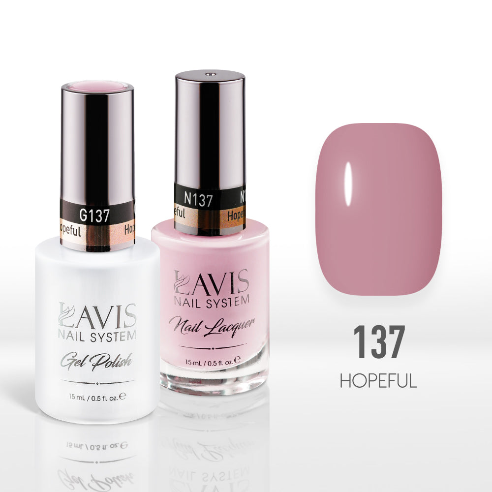 Lavis Gel Nail Polish Duo - 137 Vintage Rose Colors - Hopeful