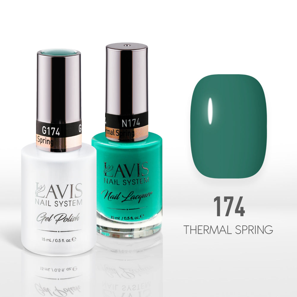 Lavis Gel Nail Polish Duo - 174 Green Colors - Thermal Spring