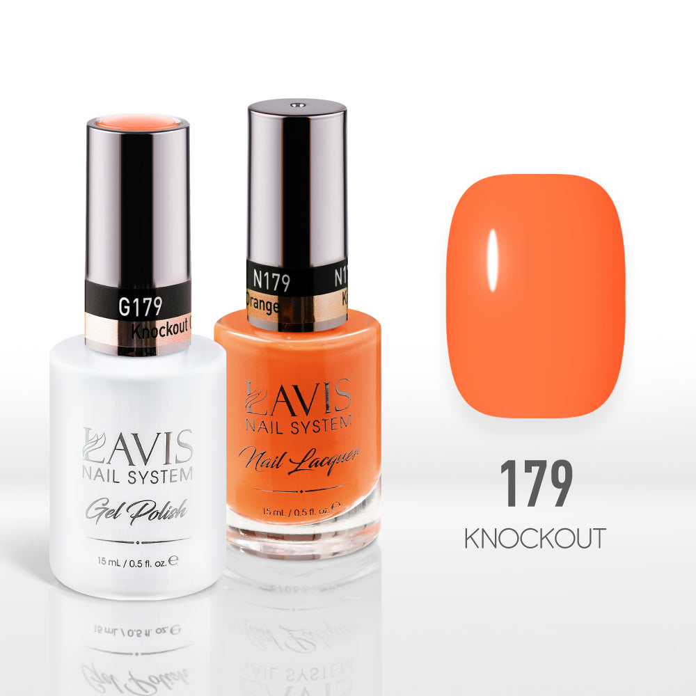 Lavis Gel Nail Polish Duo - 179 Orange Colors - Knockout Orange